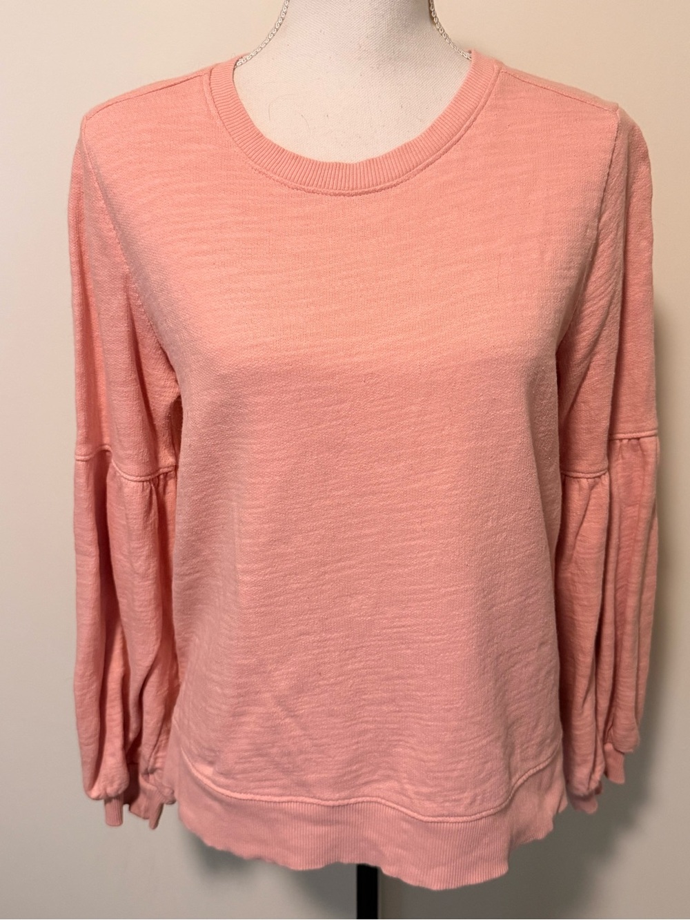 Time & Tru Pink Long Sleeve Knit Top Size M